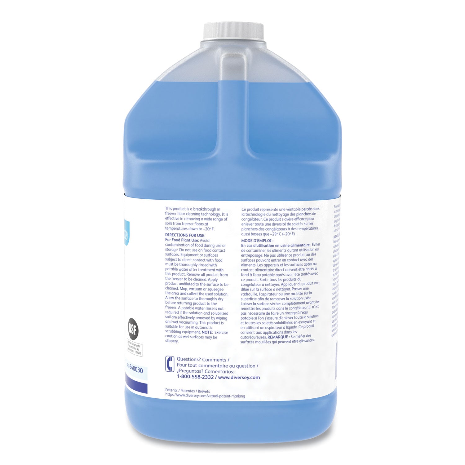 Diversey Suma Freeze D2.9 Freezer Cleaner, Ready-To-Use, 128 fl oz (4 quart), Phosphate-free, Residue-free, Fragrance-free, Blue, 1 Each