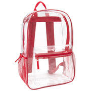 Classic 17 Inch Clear Backpack - Red - 24 in the Pack