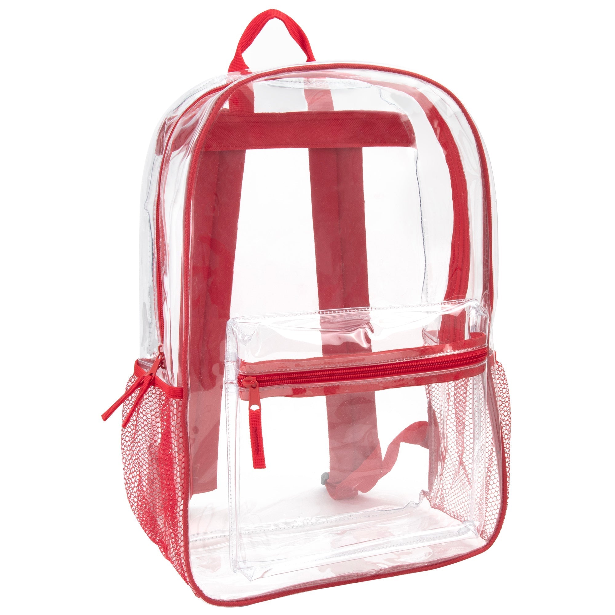Classic 17 Inch Clear Backpack - Red - 24 in the Pack