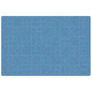 Scandinavian Doodle Large 2-Tone - 4ft x 6ft - Rectangle - Blue