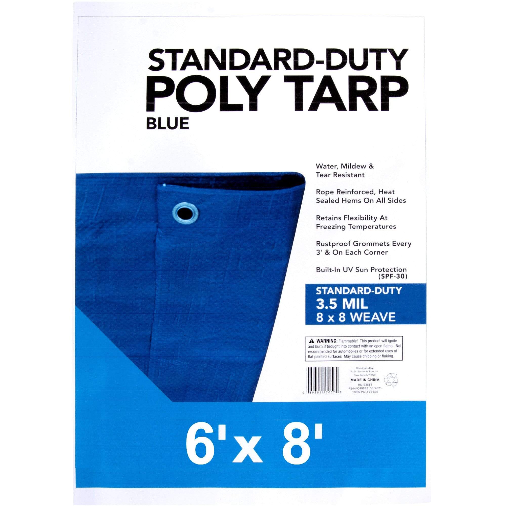 Blue Poly Tarps - 6' x 8'  - 25 in the Pack