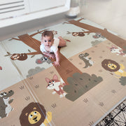Baby Crawl & Play Mat, Jungle Fun - Thick, Textured, Soft Foam Floor Mats for Kids, Babies and Toddlers
