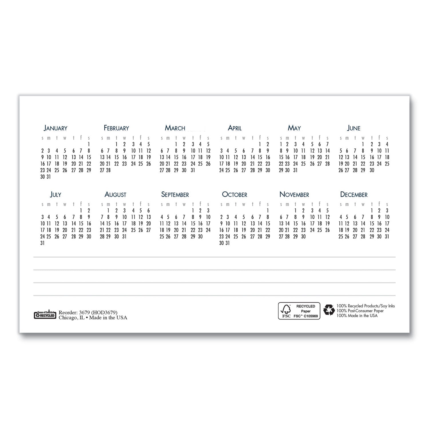 Julian Dates - Monthly - 12 Month - January 2026 to December 2026 - 1 Month Double Page Layout - 7" x 4 1/4" Sheet Size - Spiral Bound - Desktop - Blue, Gray - 4.3" Height x 7" Width - Reference Calendar - 1 Each