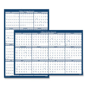 Julian Dates - Yearly - 1 Year - July 2025 to June 2026 - 24" x 37" Sheet Size - 1.13" x 1.63" , 1.25" x 1.38" Block - Blue, Gray - Paper - Laminated, Erasable, Write on/Wipe off - 1 Each