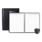 Julian Dates - Daily - 1 Year - January 2026 to December 2026 - 8:00 AM to 7:00 PM - Quarter-hourly - 1 Week Single Page Layout - 8" x 11" Sheet Size - Wire Bound - Leather, Paper - Black Cover - 1 Each
