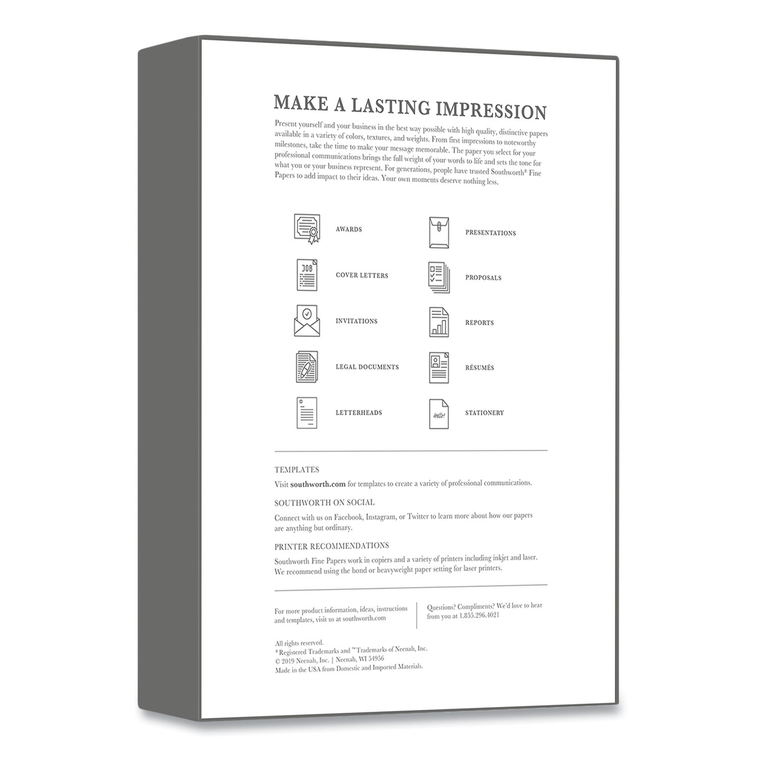 Letter - 8 1/2" x 11" - 24 lb Basis Weight - Parchment - Acid-free, Lignin-free - Ivory - 1 Box