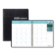 Julian Dates - Monthly - 14 Month - December 2024 to January 2026 - 1 Month Double Page Layout - 8 1/2" x 11" Sheet Size - 2.13" x 1.88" Block - Wire Bound - Black - Simulated Leather - 1 Each