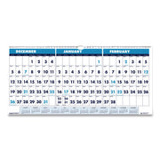 House of Doolittle 3-Month Horizontal Wall Calendar, 14-Month, December 2025–January 2027, 12" x 23.5", Wire Bound, Multi, 1 Each