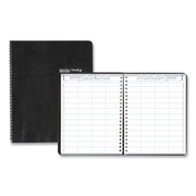 Julian Dates - Daily - 12 Month - January 2026 to December 2026 - 8:00 AM to 7:45 PM - Quarter-hourly - 1 Day Double Page Layout - 8" x 11" Sheet Size - Wire Bound - Paper, Leather - Black Cover - 2 / Set