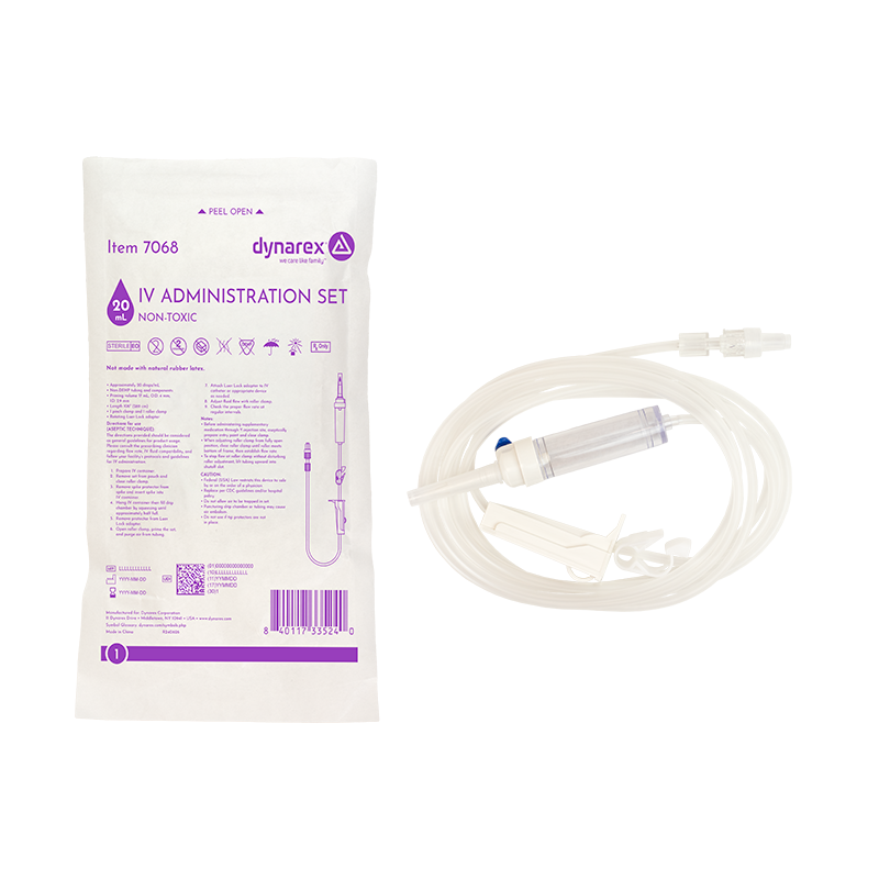 IV Administration Set - 20 Drops/mL, 106" Compatible with Zyno Pump, 50 per Box