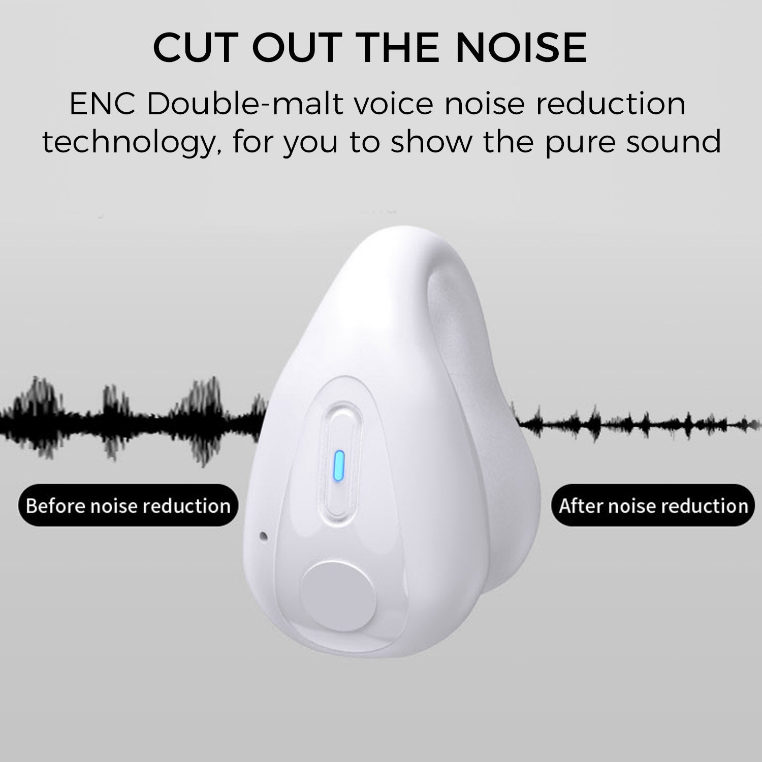 Wireless Ear Clip Bone Conduction Earbuds, White