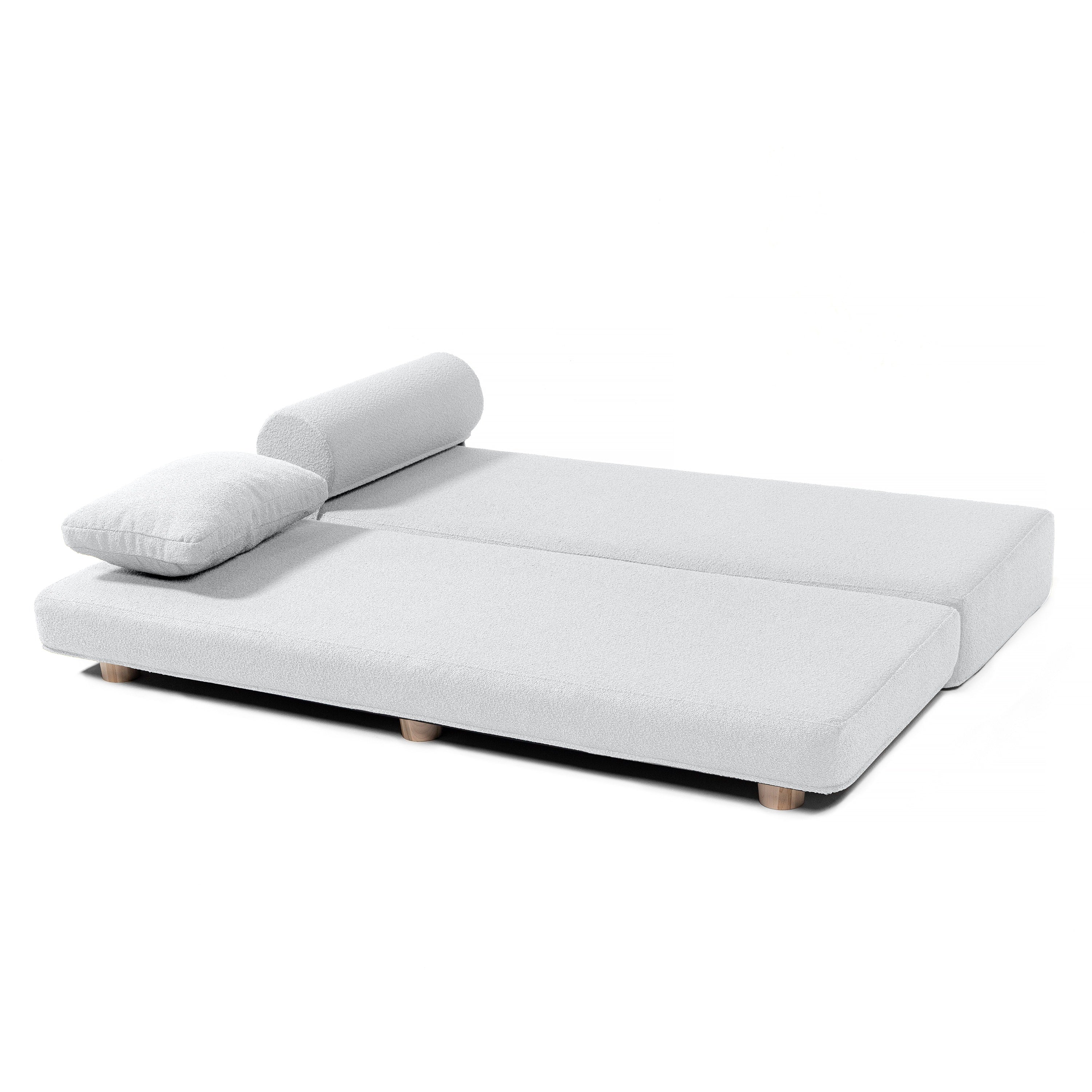 Jaxx Avida Daybed – Fold Out Queen Sleeper – Premium Boucle: Sleek and Modern Lounge for Relaxing and Overnight Guests - Green
