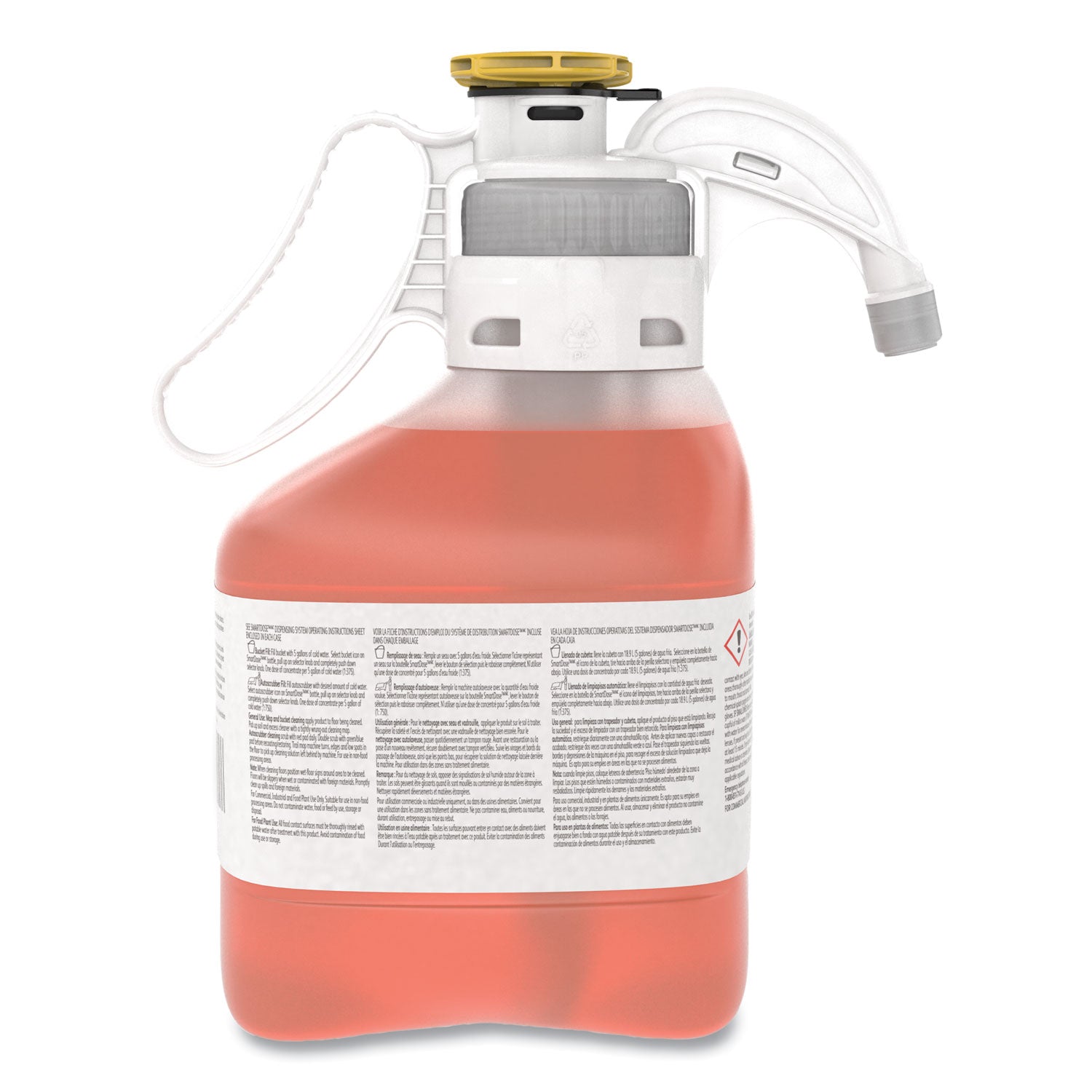 Diversey Stride Citrus HC Neutral Cleaner, Concentrate, 47.3 fl oz (1.5 quart), Citrus Scent, Non Alkaline, Film-free, Phosphate-free, Orange, 1 Each