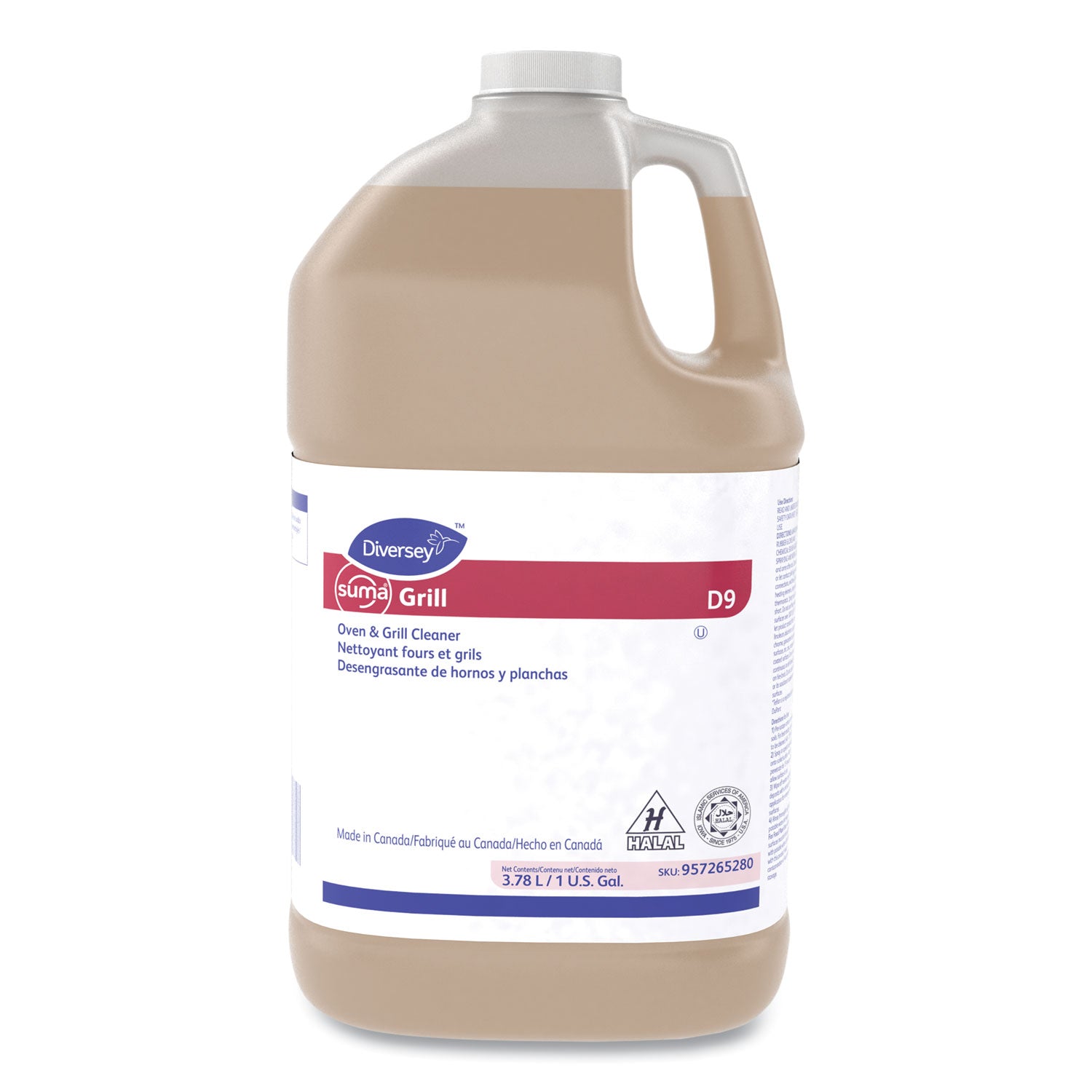 Diversey Suma Oven/Grill Cleaner, Ready-To-Use Liquid, 128 fl oz (4 quart), Heavy Duty, Brown, 1 Each