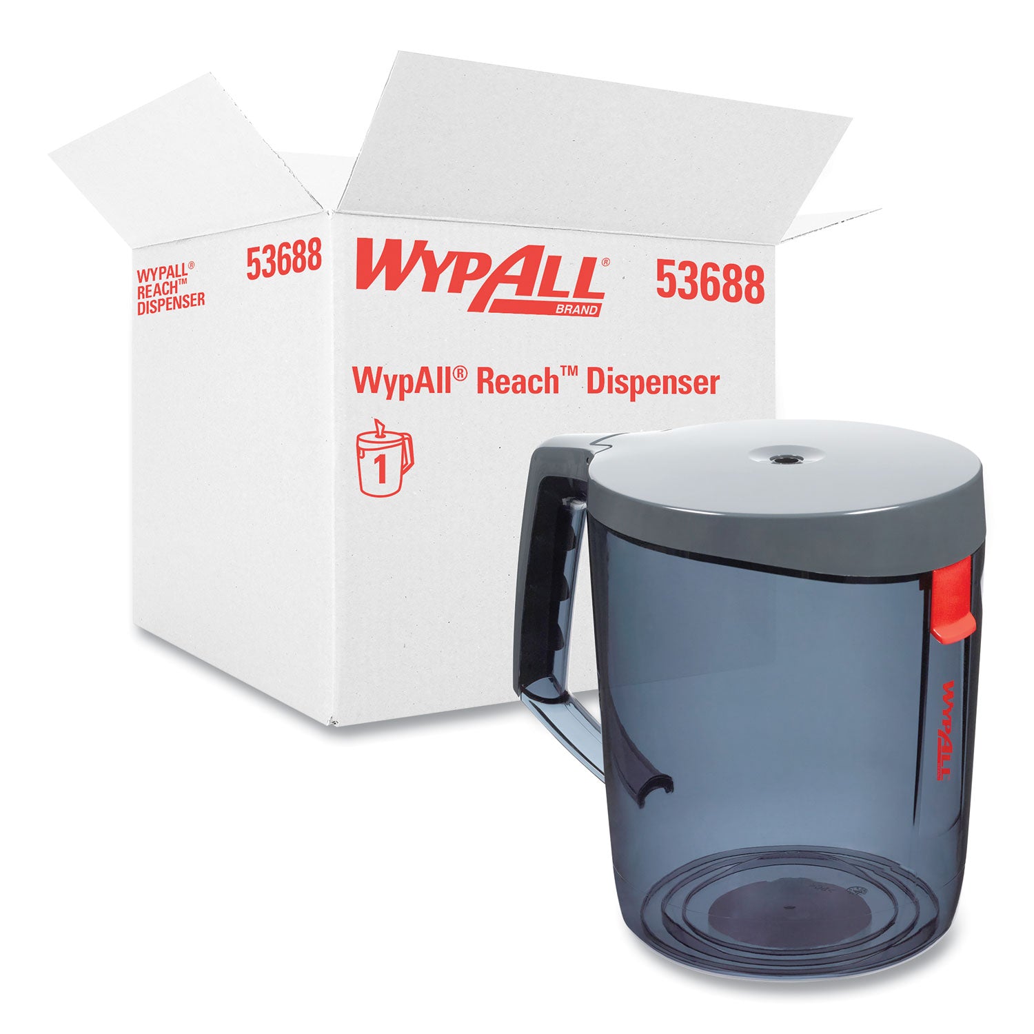 Roll, Center Pull - Plastic - Black - Hygienic, Portable, Wall Mountable, Handle - 1 Each