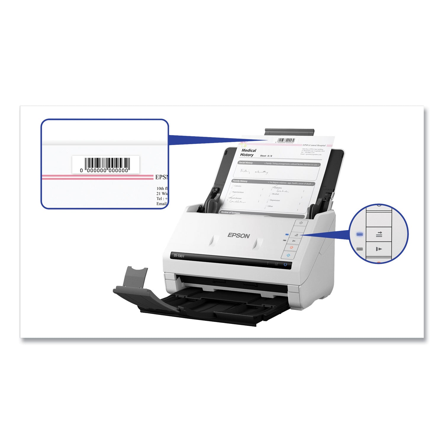 30-bit Color - 24-bit Grayscale - 35 ppm (Mono) - 35 ppm (Color) - Duplex Scanning - USB