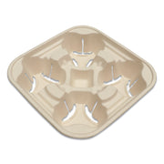 Fiber Cup Carriers, 8 oz to 22 oz, Four Cups, Natural, 600/Carton
