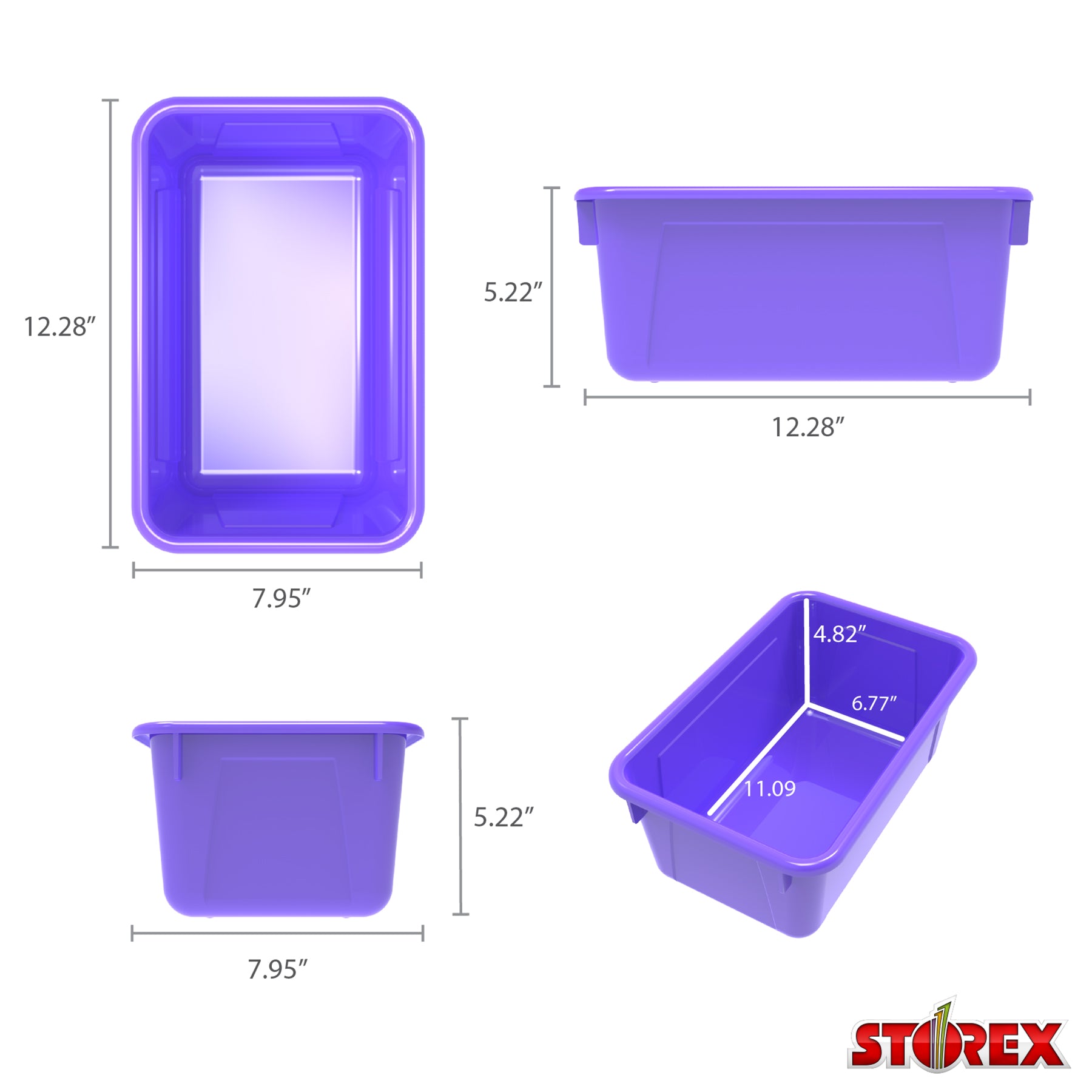 Small Cubby Bin, Purple