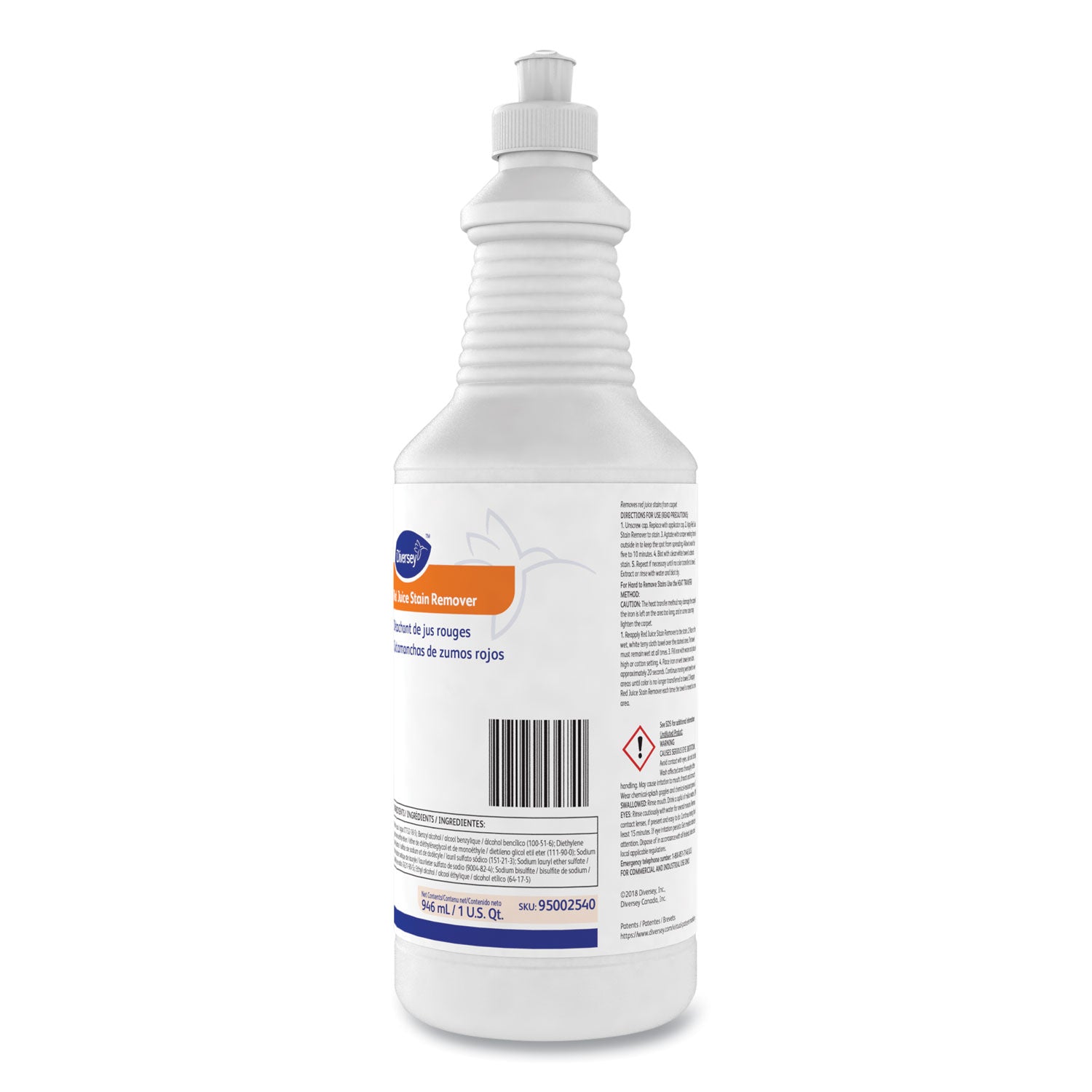 For Carpet, Food - 32 fl oz (1 quart) - Recommended For: Stain Remover, Grease Remover - Clear - 6 / Carton