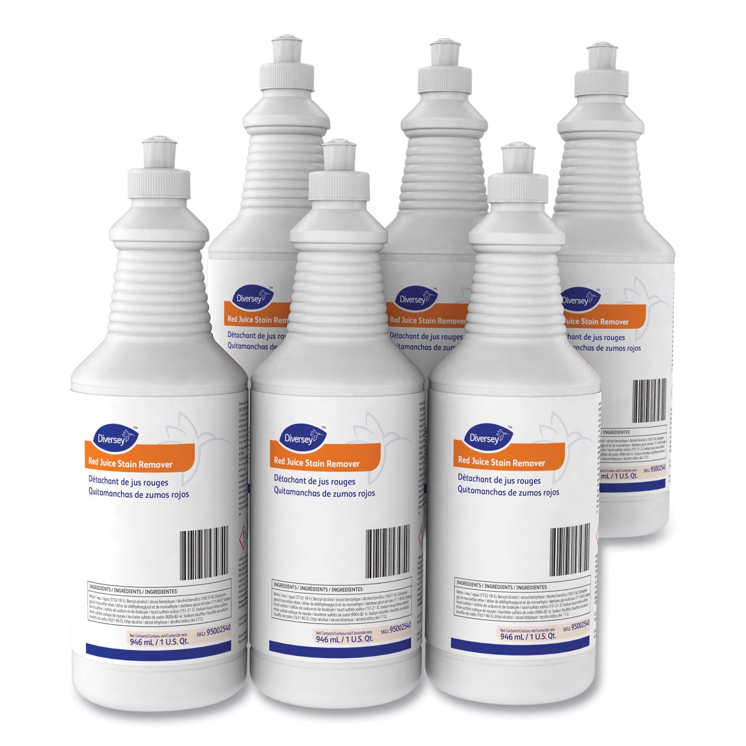 For Carpet, Food - 32 fl oz (1 quart) - Recommended For: Stain Remover, Grease Remover - Clear - 6 / Carton