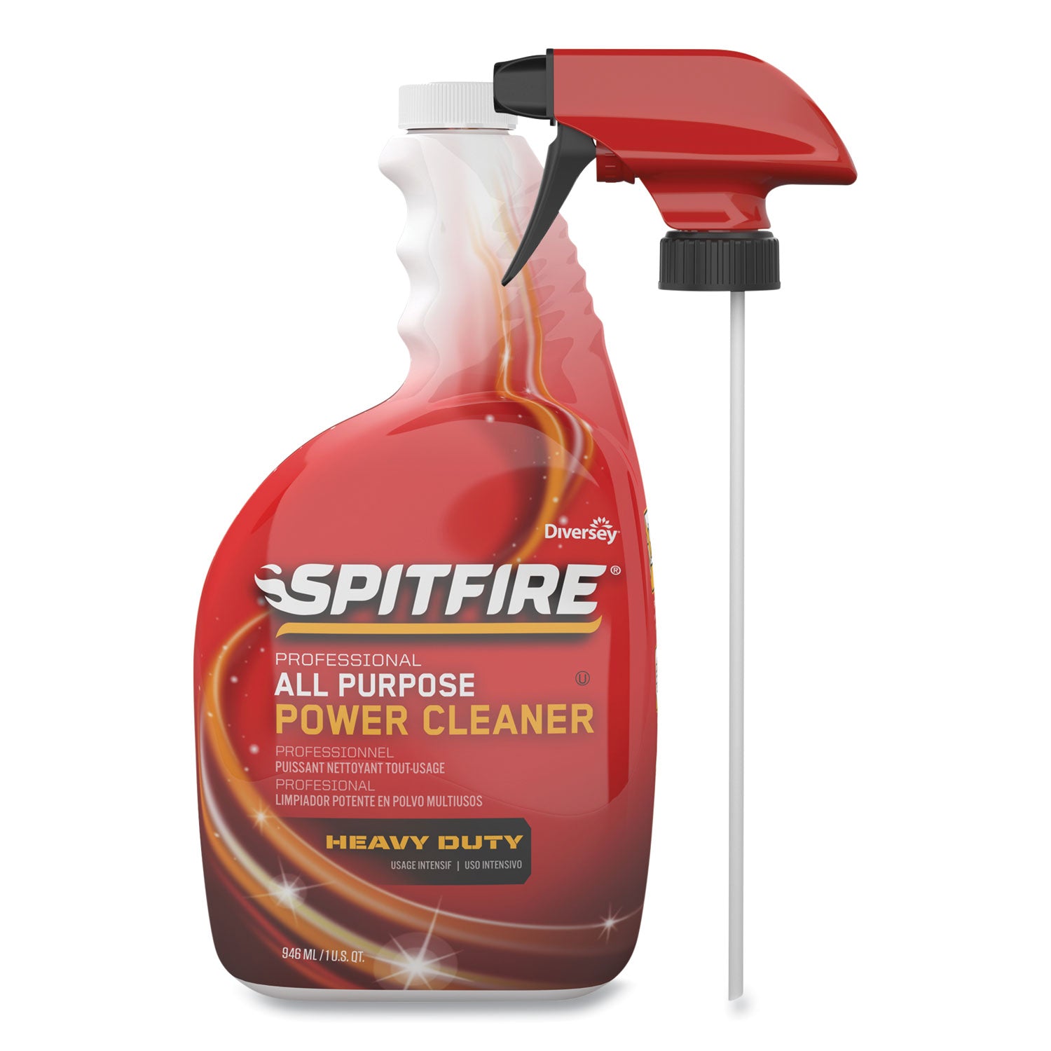 Diversey Spitfire Power Cleaner - Ready-To-Use - 32 fl oz (1 quart) - Fresh Scent - Heavy Duty - Red Spray Bottle - 4 / Carton