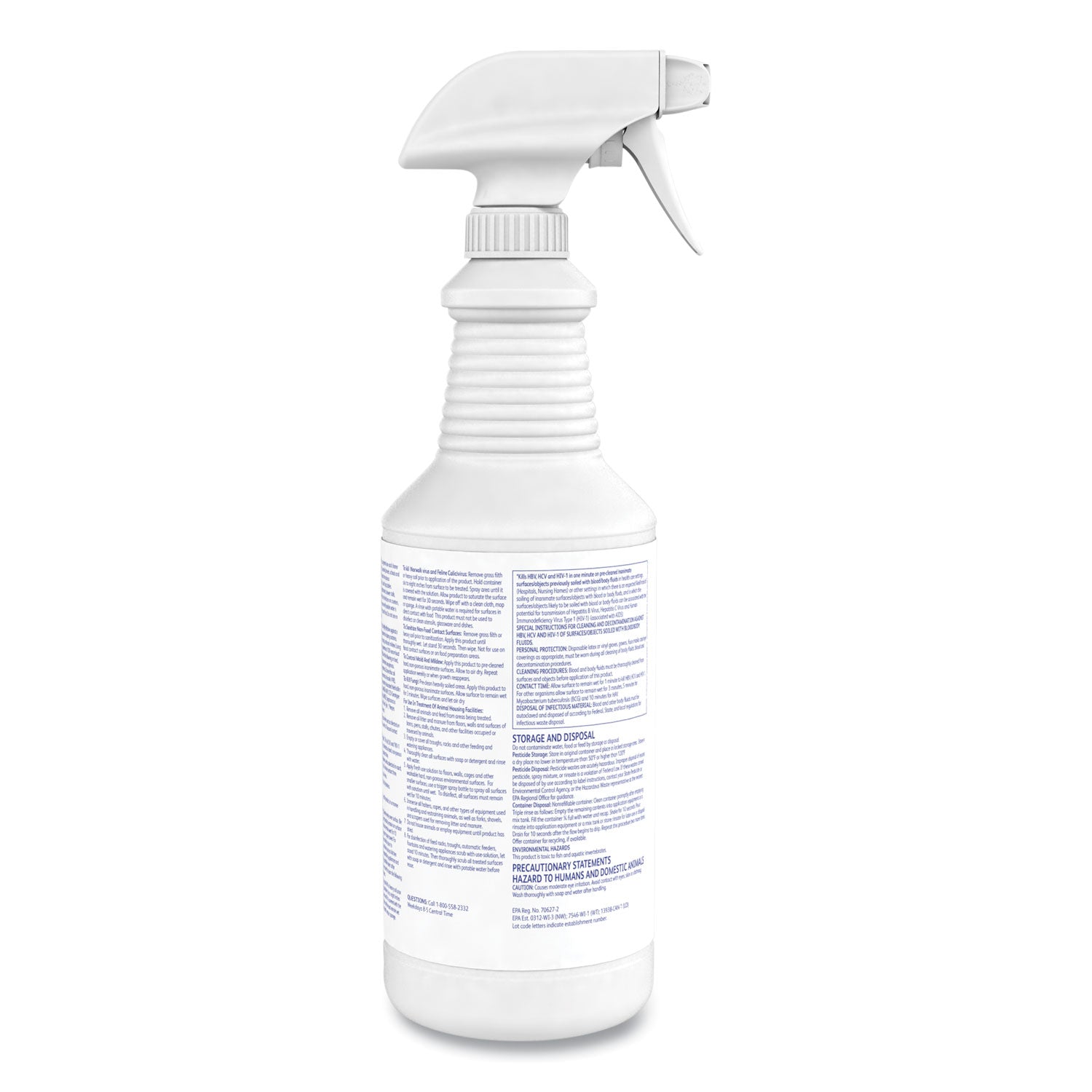 Ready-To-Use - 32 fl oz (1 quart) - Lemon Scent - Deodorize, Fast Acting - White - 12 / Carton