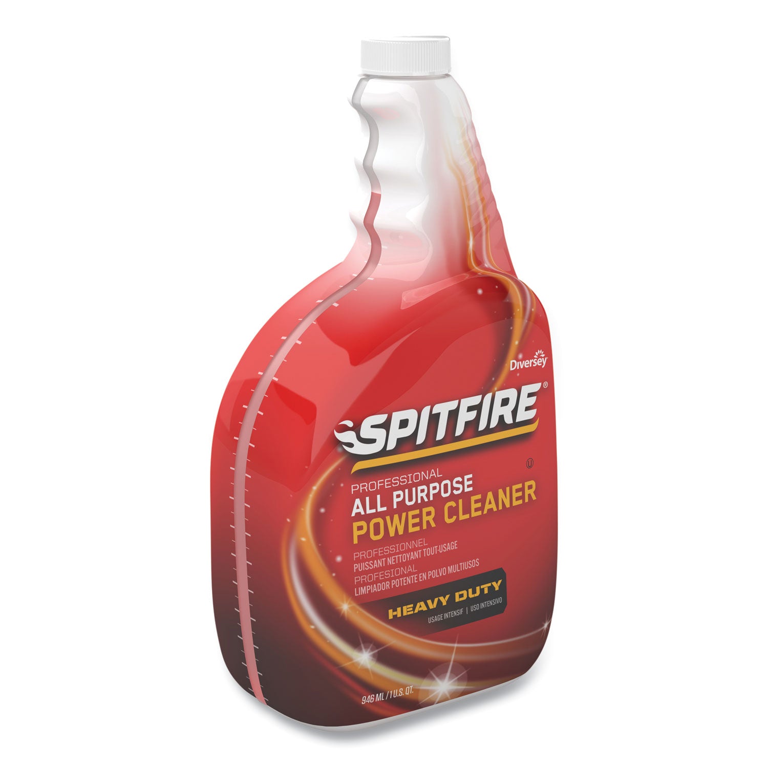 Diversey Spitfire Power Cleaner - Ready-To-Use - 32 fl oz (1 quart) - Fresh Scent - Heavy Duty - Red Spray Bottle - 4 / Carton