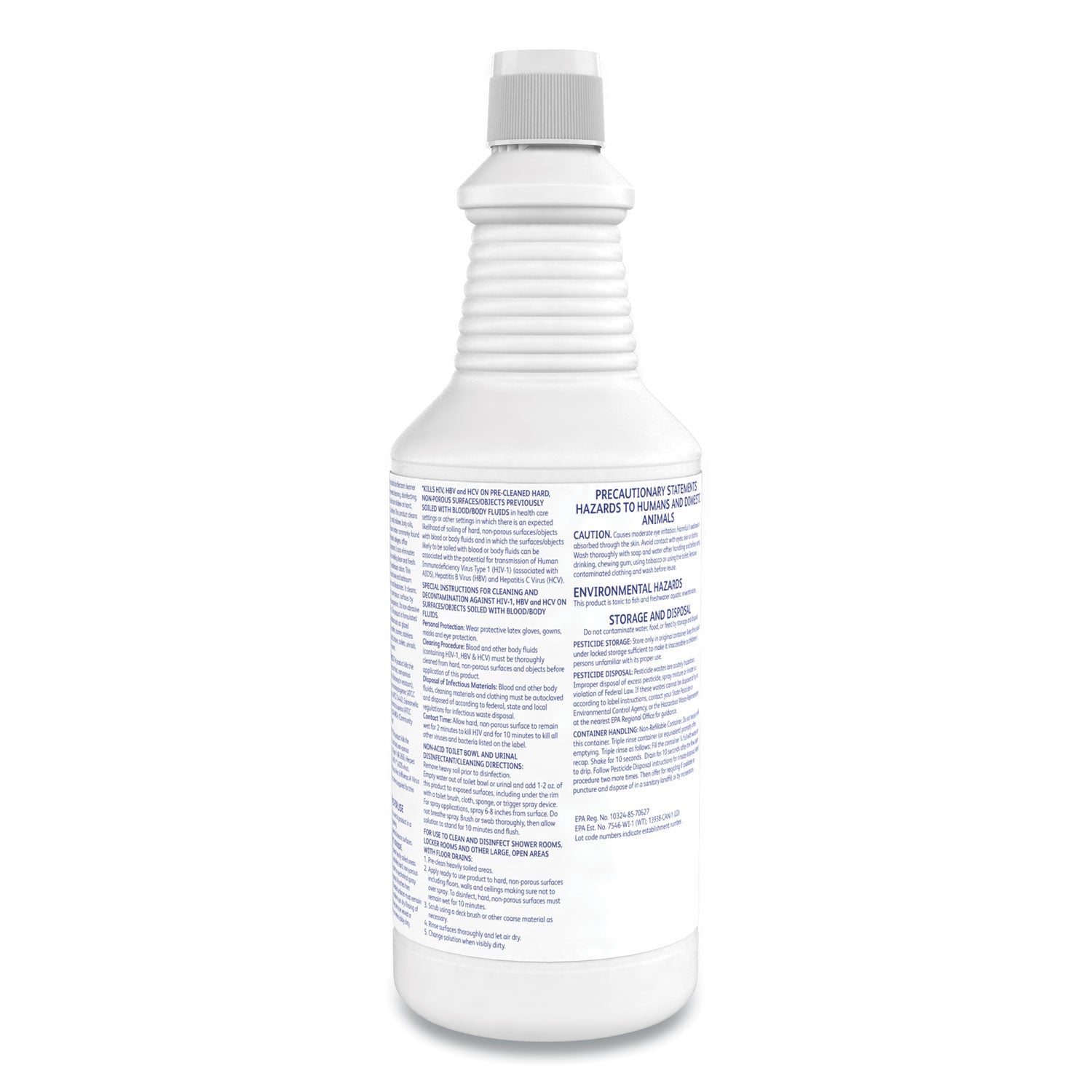 Diversey Crew Non-Acid Disinfectant Cleaner, Ready-To-Use, Liquid, 32 fl oz (1 quart), Fresh Scent, Blue, 1 Each