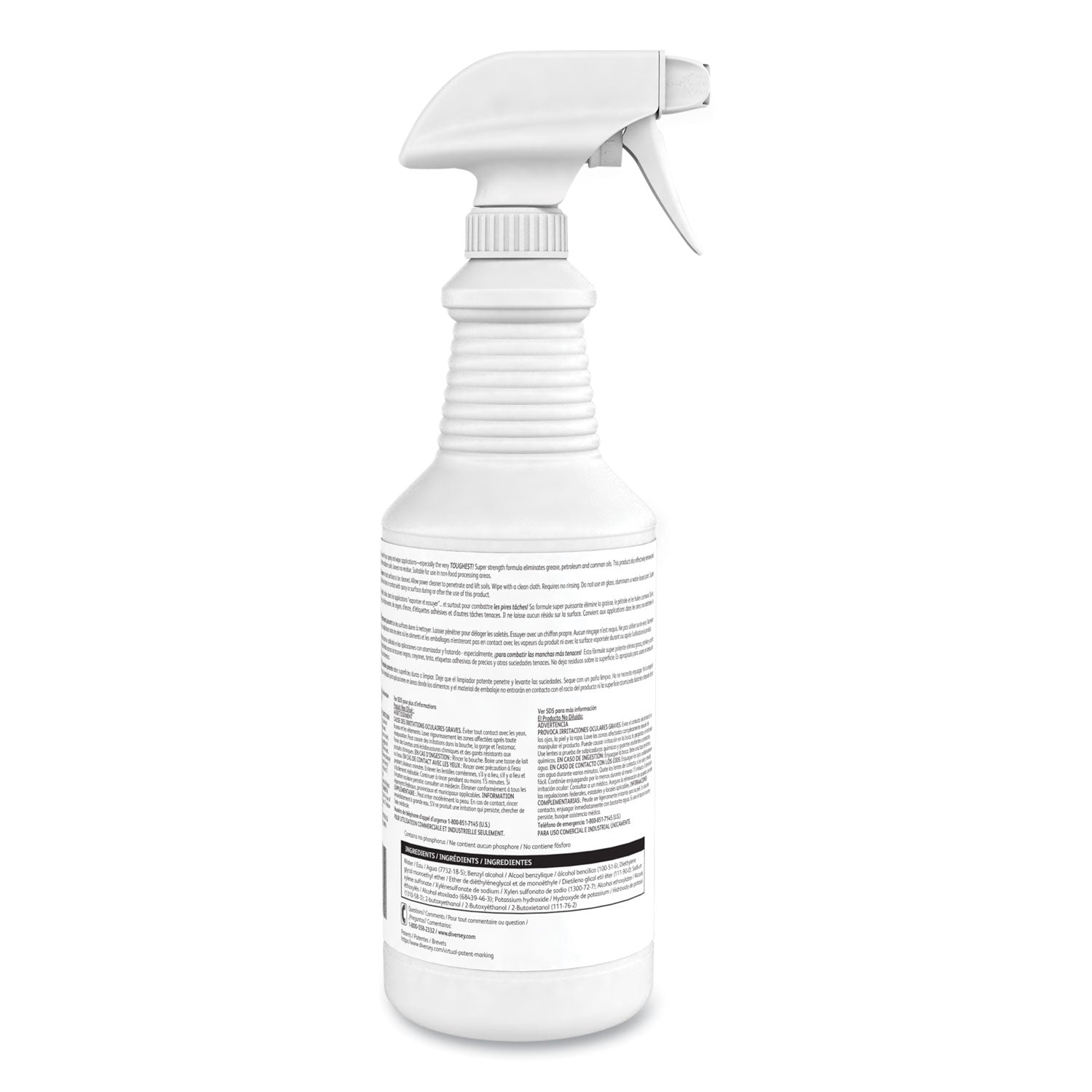 Diversey Spitfire Power Cleaner - Ready-To-Use - 32 fl oz (1 quart) - Fresh Pine Scent - Rinse-free, Residue-free, Kosher, Heavy Duty, Streak-free - Red - 12 / Carton