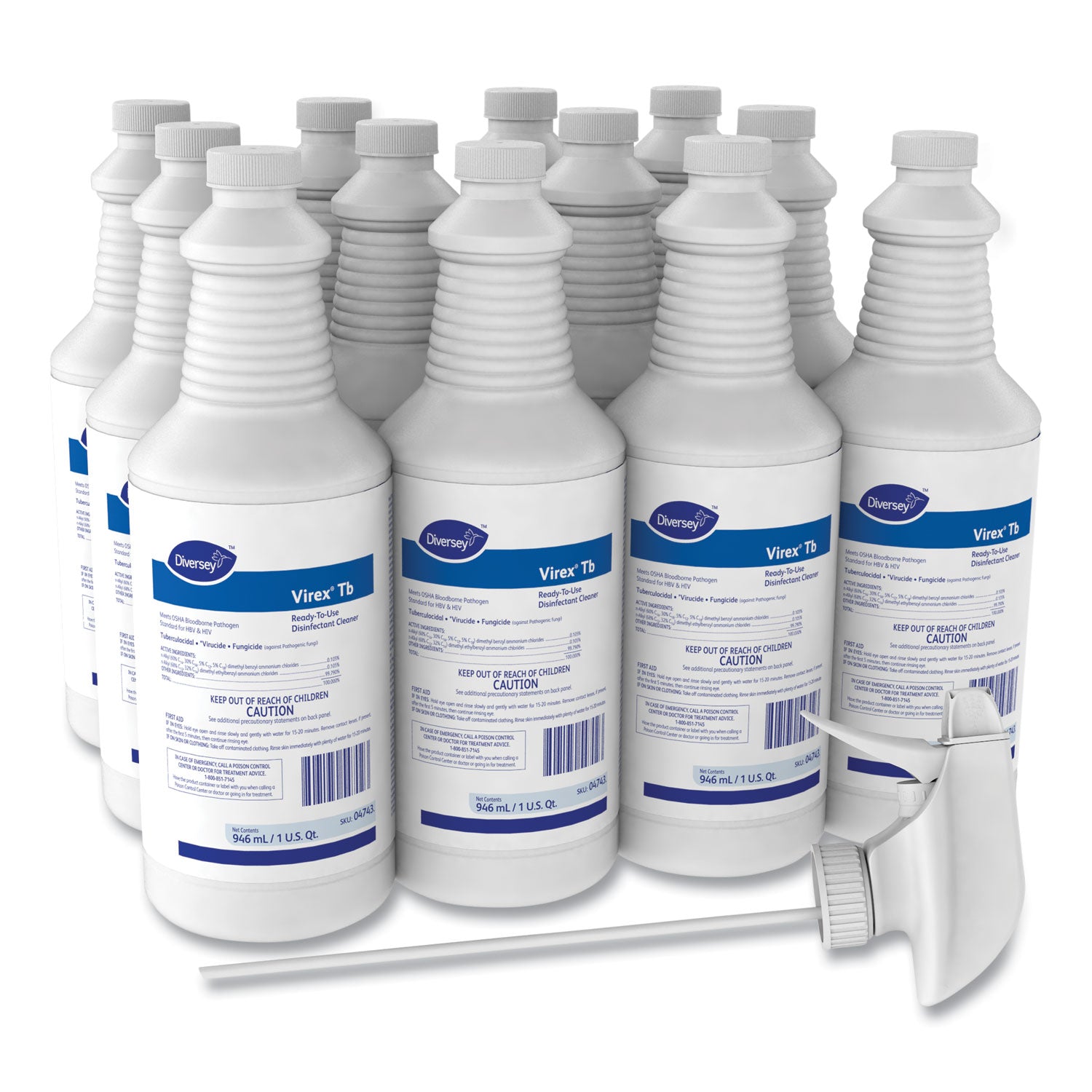 Ready-To-Use - 32 fl oz (1 quart) - Lemon Scent - Deodorize, Fast Acting - White - 12 / Carton
