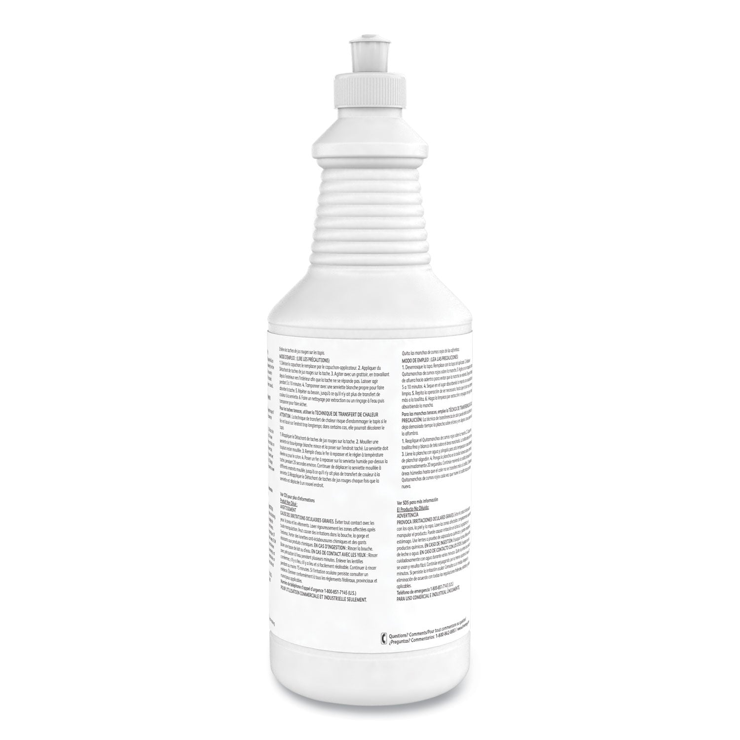 For Carpet, Food - 32 fl oz (1 quart) - Recommended For: Stain Remover, Grease Remover - Clear - 6 / Carton