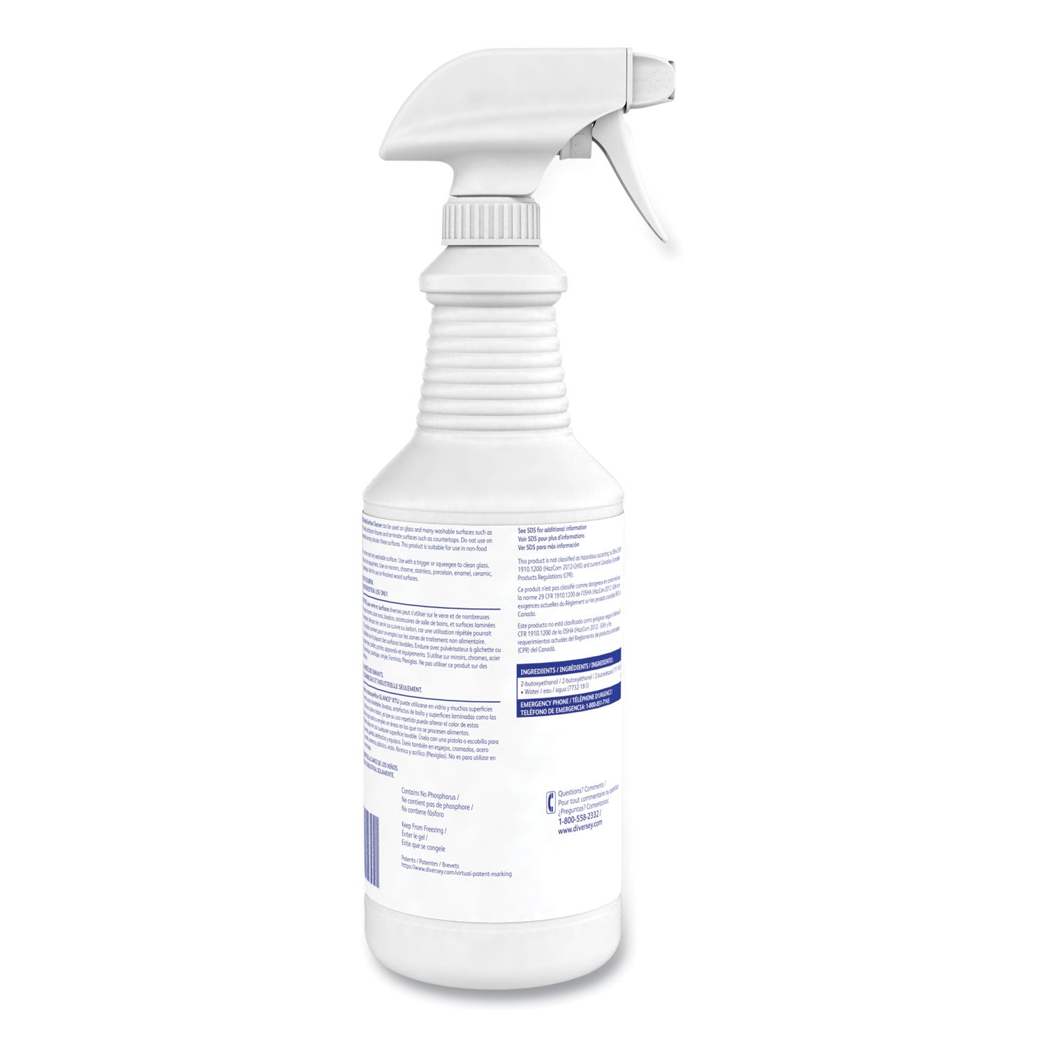 Glance Glass and Multi-Surface Cleaner, Original, (12) 32 oz Capped Bottles and One Trigger Sprayer