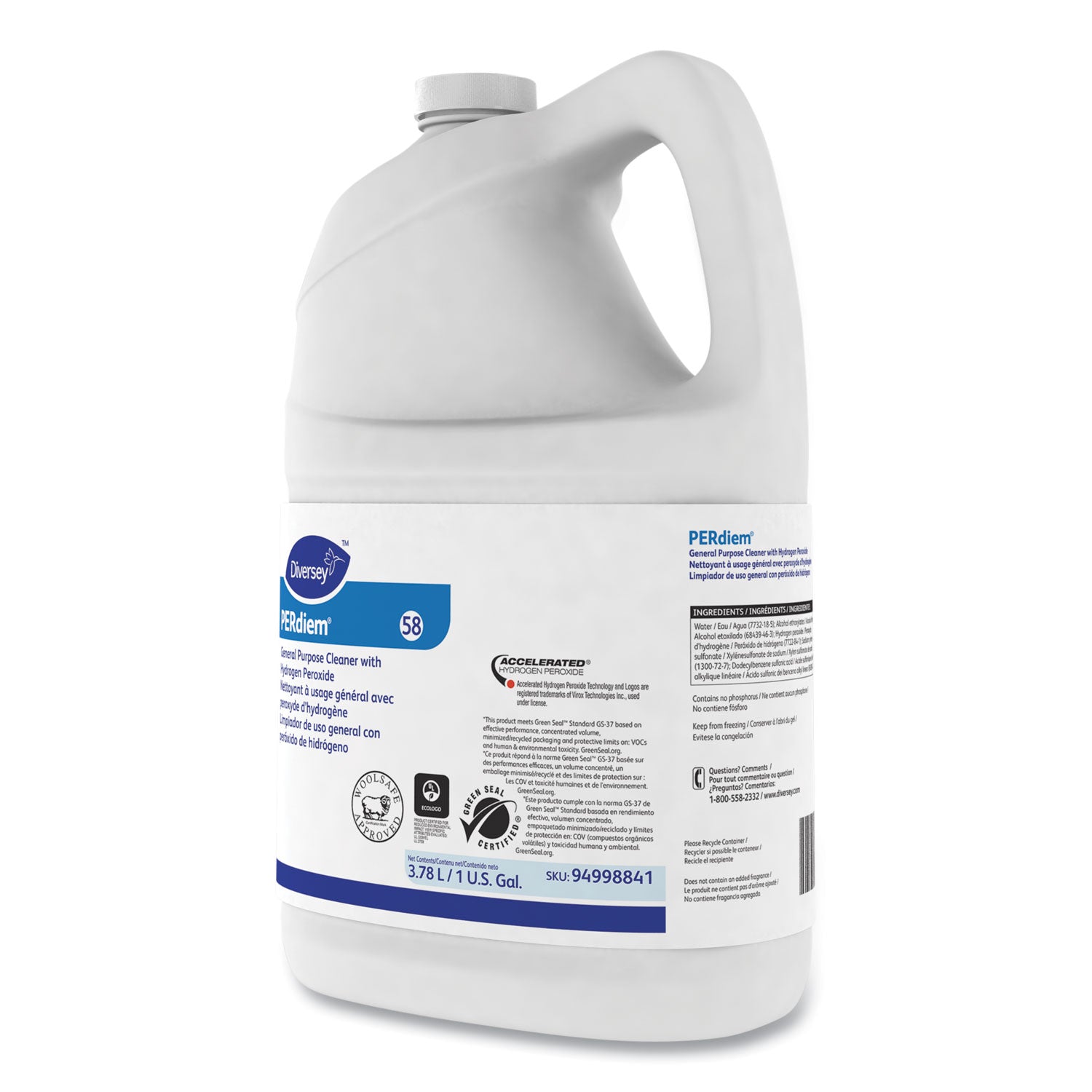 Perdiem Concentrated General Purpose Cleaner - Hydrogen Peroxide, 1 Gal, Bottle