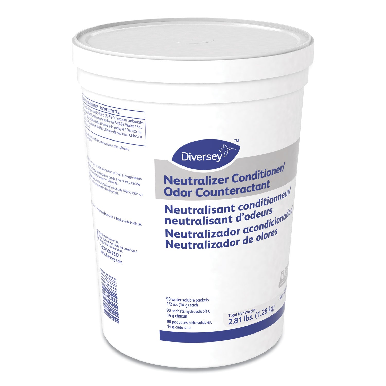 For Surface, Floor - Powder - 0.50 oz (0.03 lb) - 6.5 to 99 pH - Deodorize, Odorless, Water Soluble - Off White - 1 Each