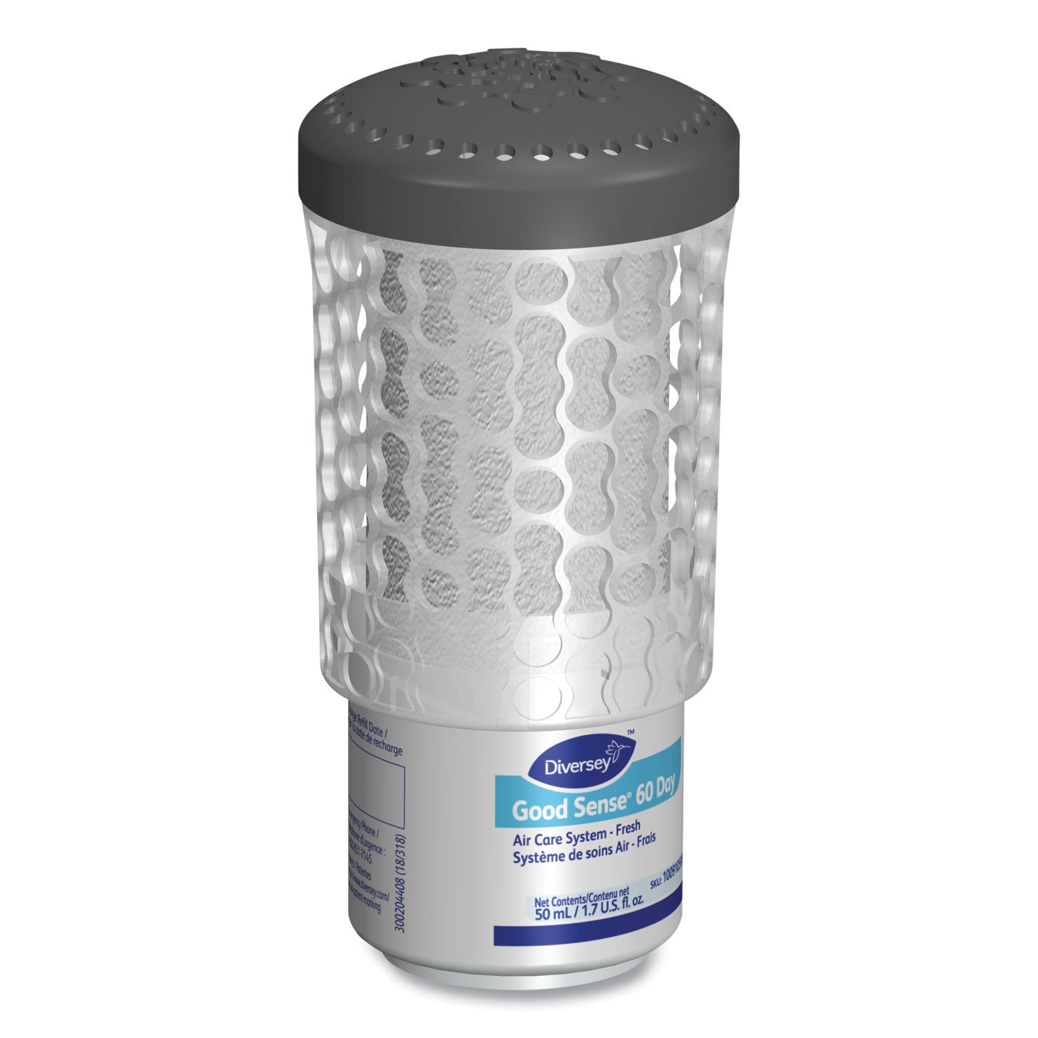 6000 ft³ - 1.7 fl oz (0.1 quart) - Fresh - 60 Day - Odor Neutralizer, Spill Resistant, Wall Mountable - 6 / Carton