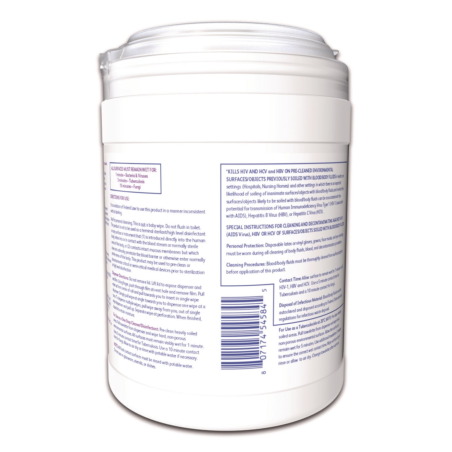 Diversey Oxivir Tb Wipes - For Multipurpose - Characteristic Scent - 7" Length x 6" Width - Recommended For: Bacteria Remover, Fungi Remover, Virus Remover, Blood Remover - Disinfectant, VOC-free - White - 160/Tub - 1 Each