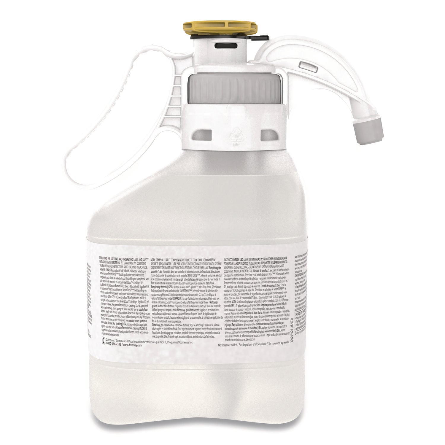 For Multipurpose - Concentrate - 47.3 fl oz (1.5 quart) - Odorless, Dye-free, Fragrance-free, Environmentally Friendly, Recyclable, Rinse-free - Clear Bottle - 1 Each