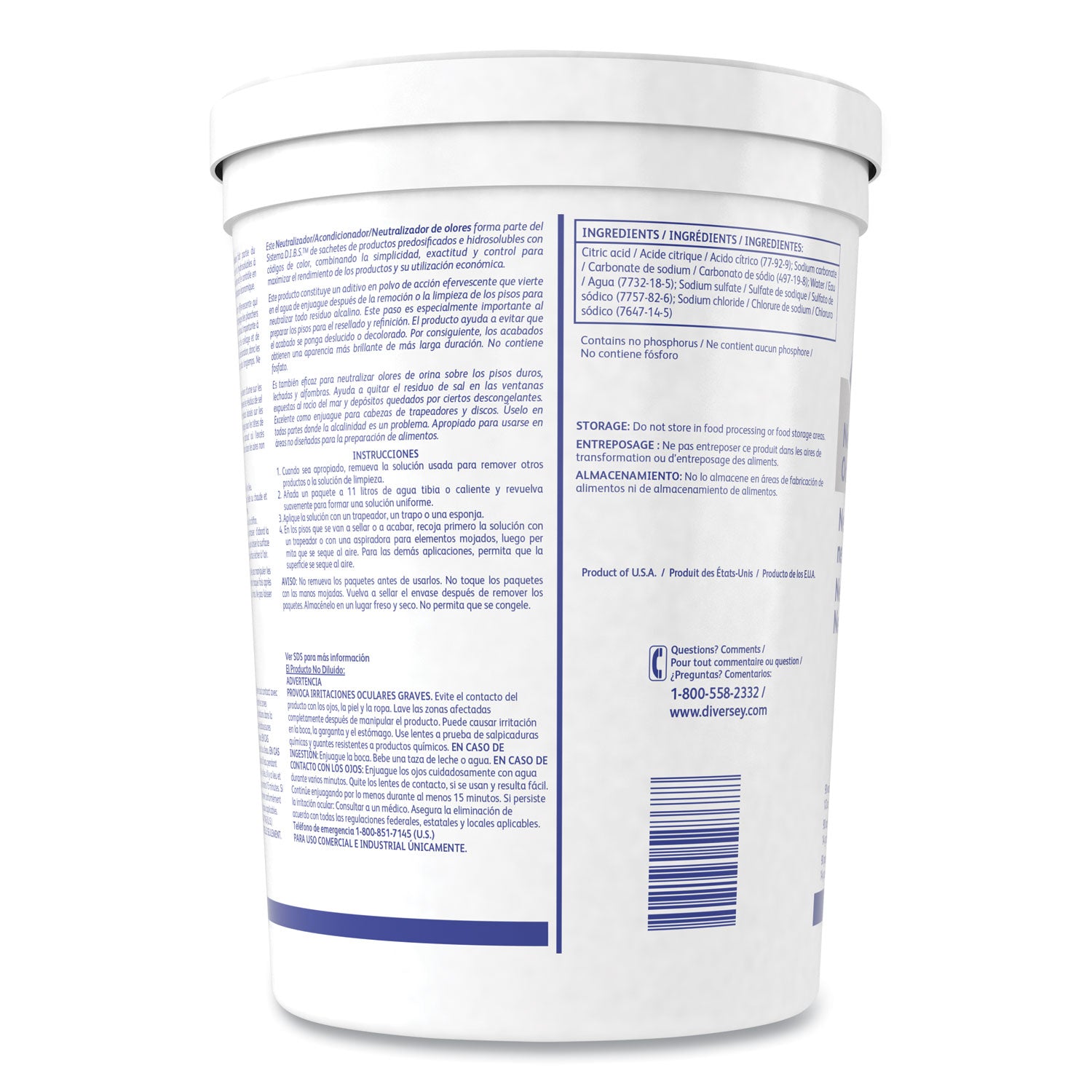 For Surface, Floor - Powder - 0.50 oz (0.03 lb) - 6.5 to 99 pH - Deodorize, Odorless, Water Soluble - Off White - 1 Each