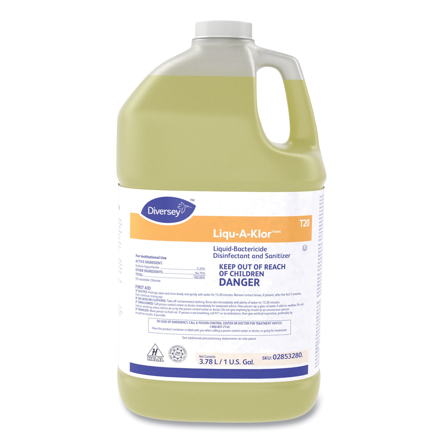 Liqu-A-Klor Disinfectant/sanitizer, 1 Gal Bottle, 4/carton
