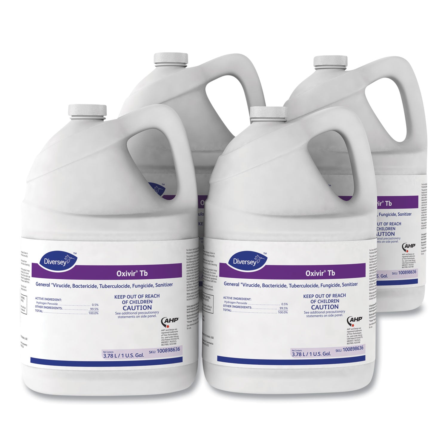 Diversey Oxivir Ready-to-use Surface Cleaner, Cherry Almond Scent, 128 fl oz (4 quart) Bottles, Clear, 4/Carton