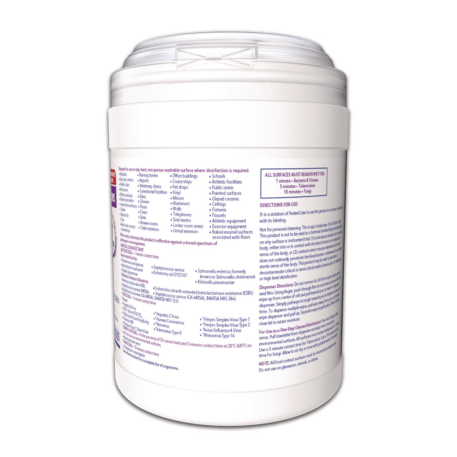Diversey Oxivir Tb Wipes - For Multipurpose - Characteristic Scent - 7" Length x 6" Width - Recommended For: Bacteria Remover, Fungi Remover, Virus Remover, Blood Remover - Disinfectant, VOC-free - White - 160/Tub - 1 Each