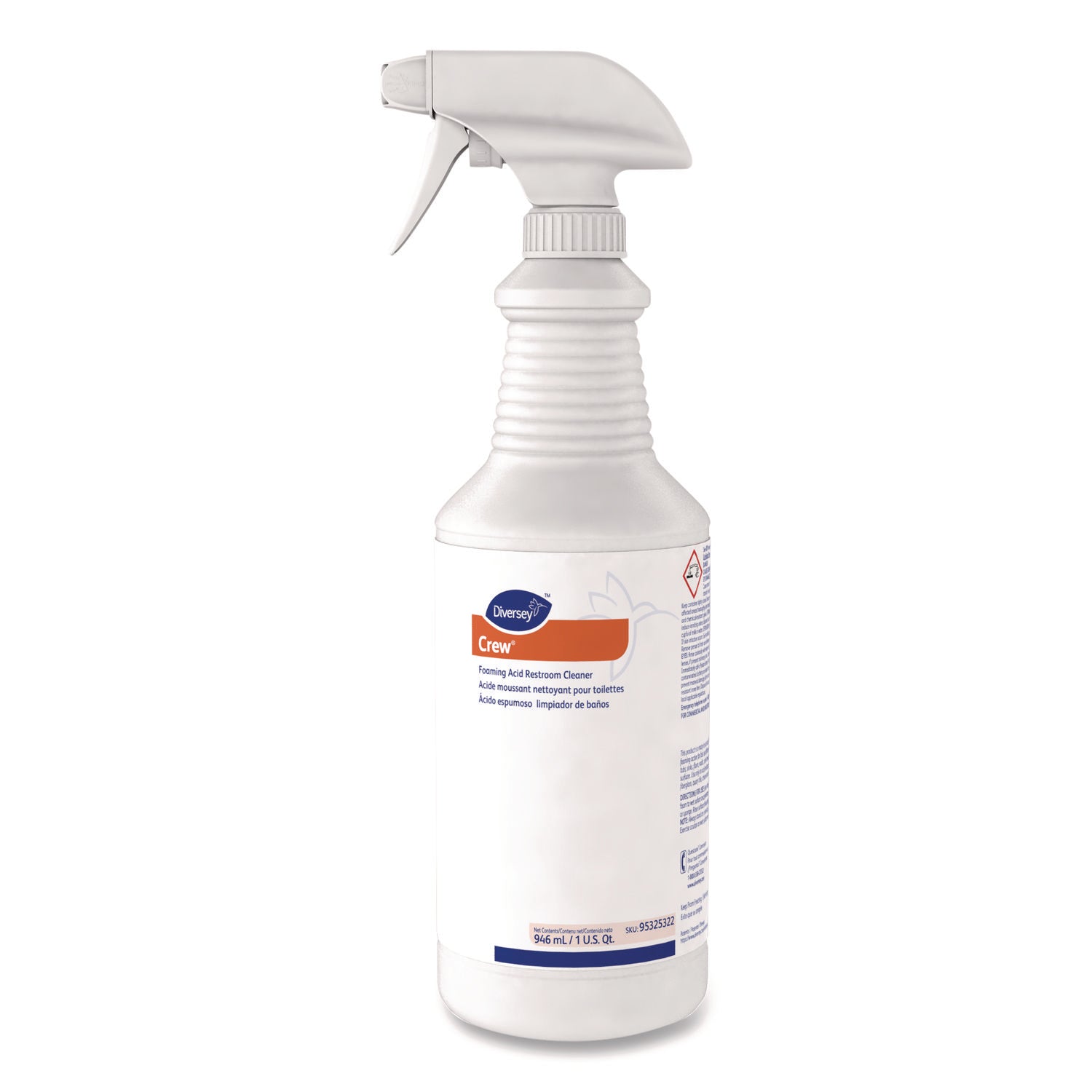 Diversey Foaming Acid Restroom Cleaner, Ready-To-Use, 32 fl oz (1 quart), Red, 1 Each