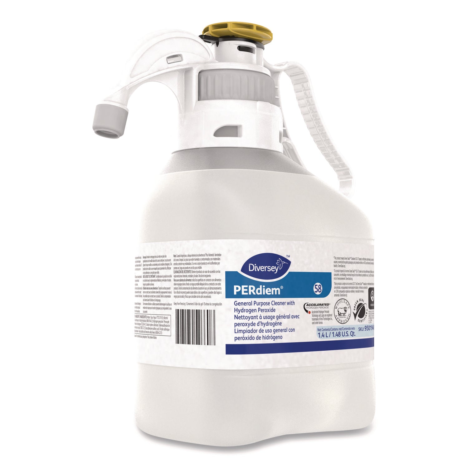 For Multipurpose - Concentrate - 47.3 fl oz (1.5 quart) - Odorless, Dye-free, Fragrance-free, Environmentally Friendly, Recyclable, Rinse-free - Clear Bottle - 1 Each