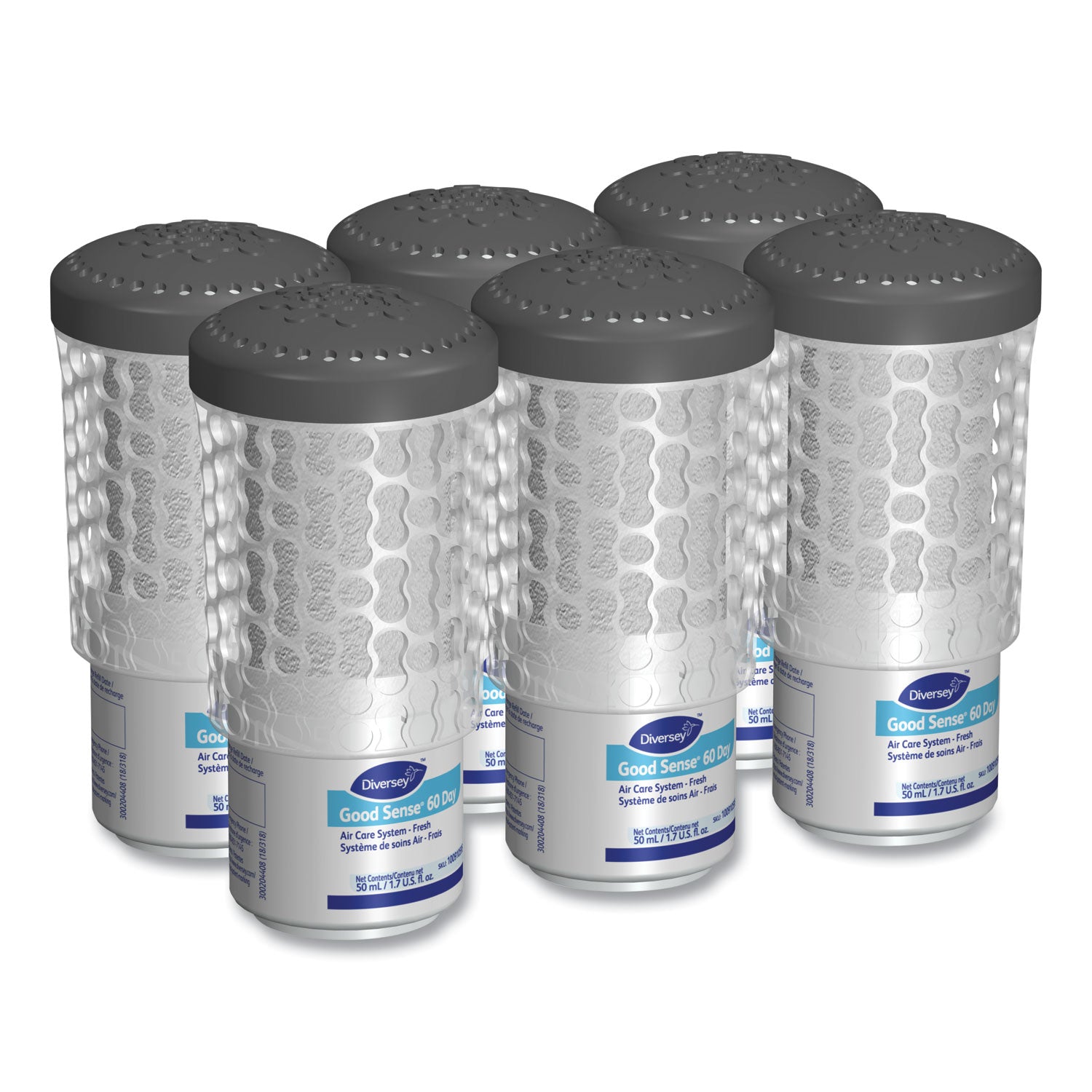 6000 ft³ - 1.7 fl oz (0.1 quart) - Fresh - 60 Day - Odor Neutralizer, Spill Resistant, Wall Mountable - 6 / Carton