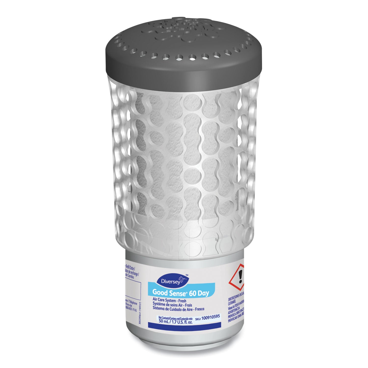 6000 ft³ - 1.7 fl oz (0.1 quart) - Fresh - 60 Day - Odor Neutralizer, Spill Resistant, Wall Mountable - 6 / Carton