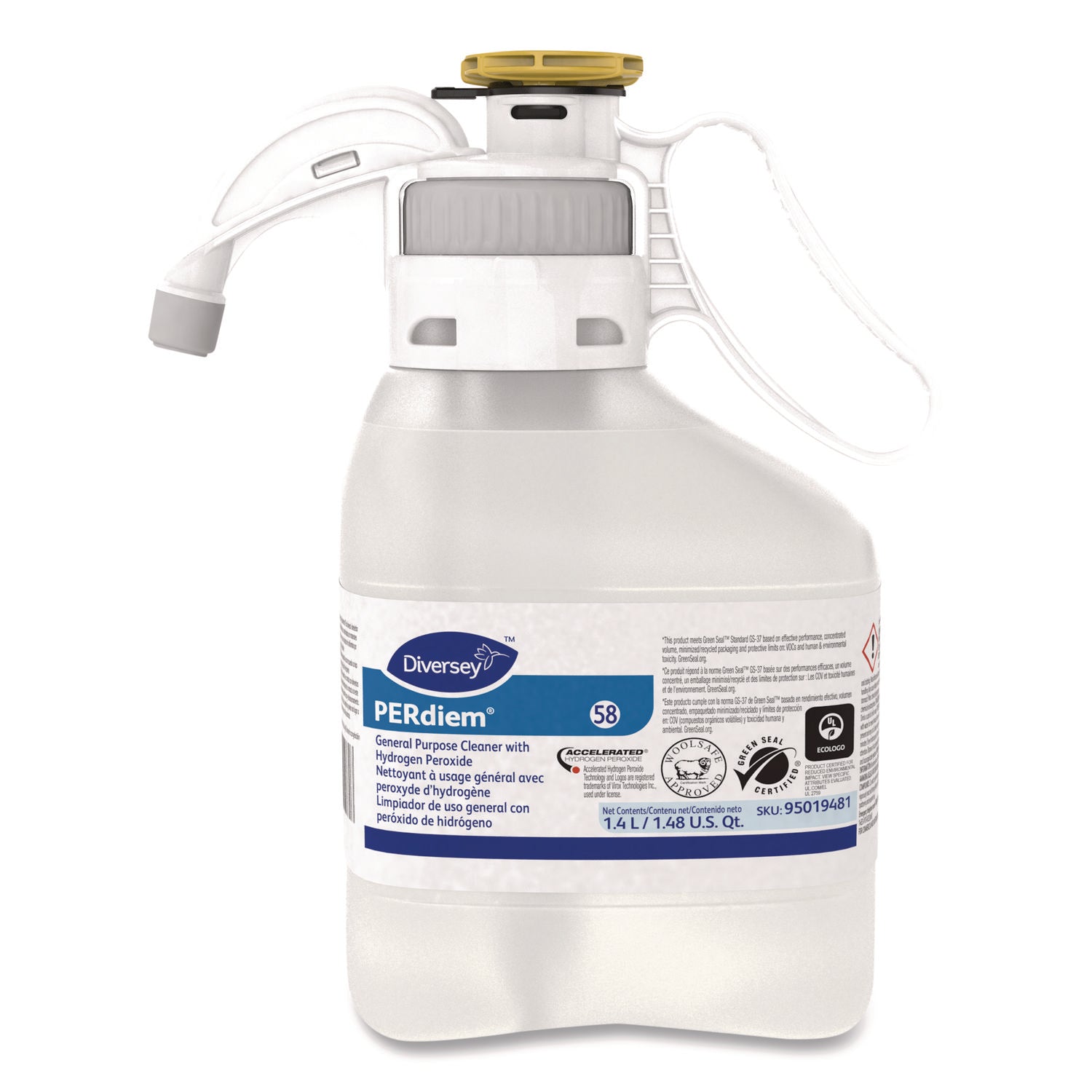 For Multipurpose - Concentrate - 47.3 fl oz (1.5 quart) - Odorless, Dye-free, Fragrance-free, Environmentally Friendly, Recyclable, Rinse-free - Clear Bottle - 1 Each