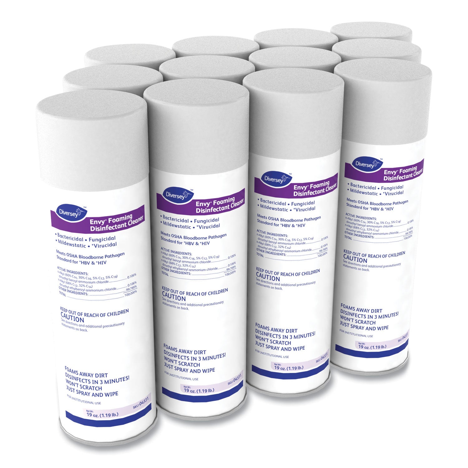 Envy Foaming Disinfectant Cleaner, Lavender Scent, 19 Oz Aerosol Spray