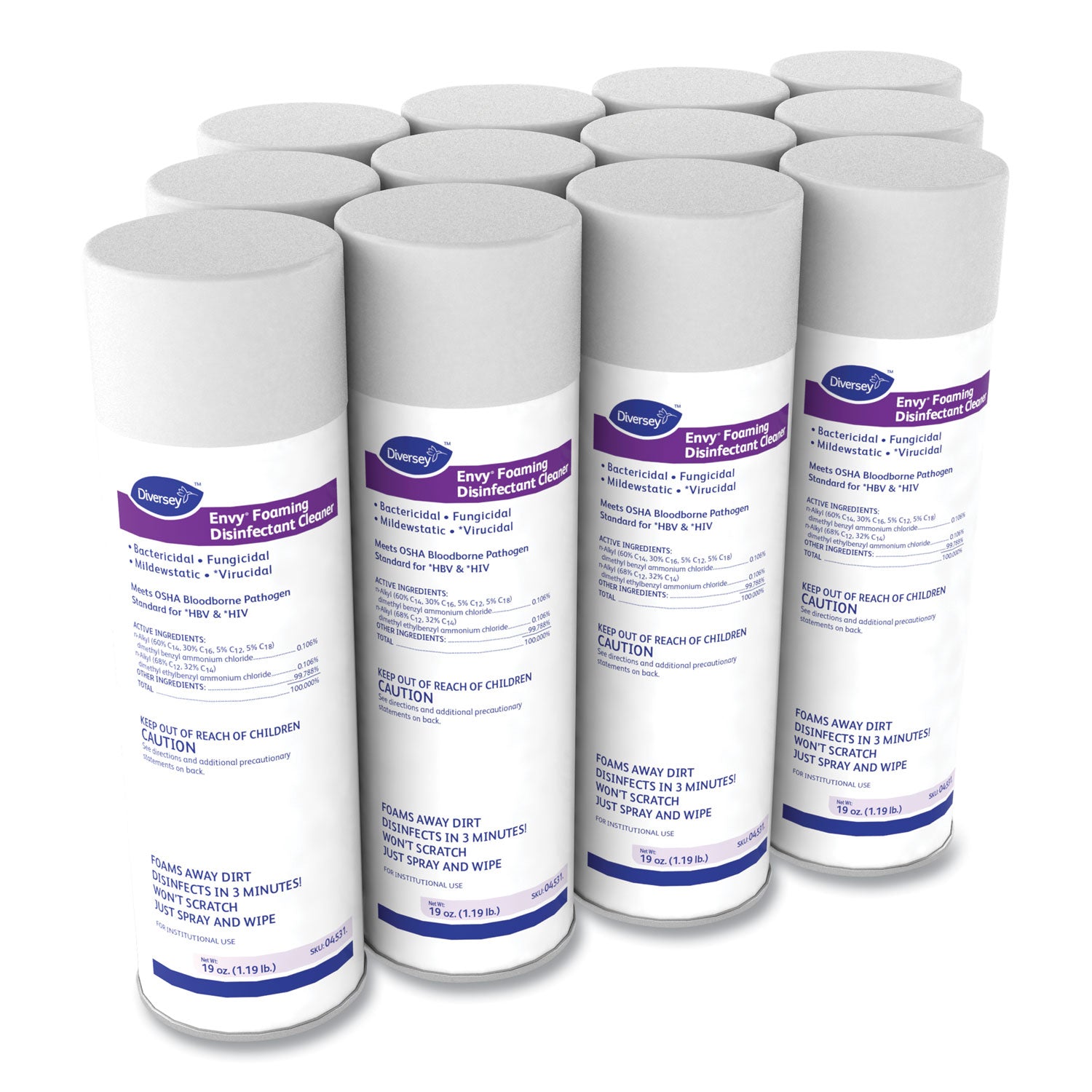Ready-To-Use - 19.01 oz (1.19 lb) - Lavender Scent - Fast Acting - White - 12 / Carton
