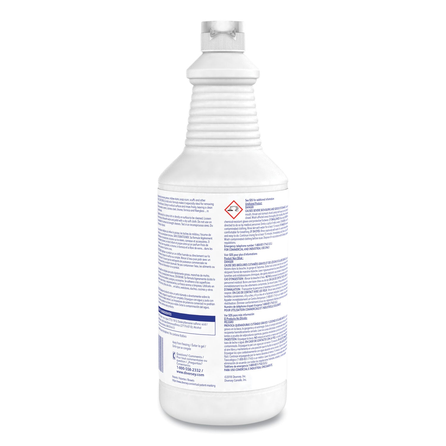Ready-To-Use - 32 fl oz (1 quart) - Fresh Scent - Rinse-free - Off White - 12 / Carton