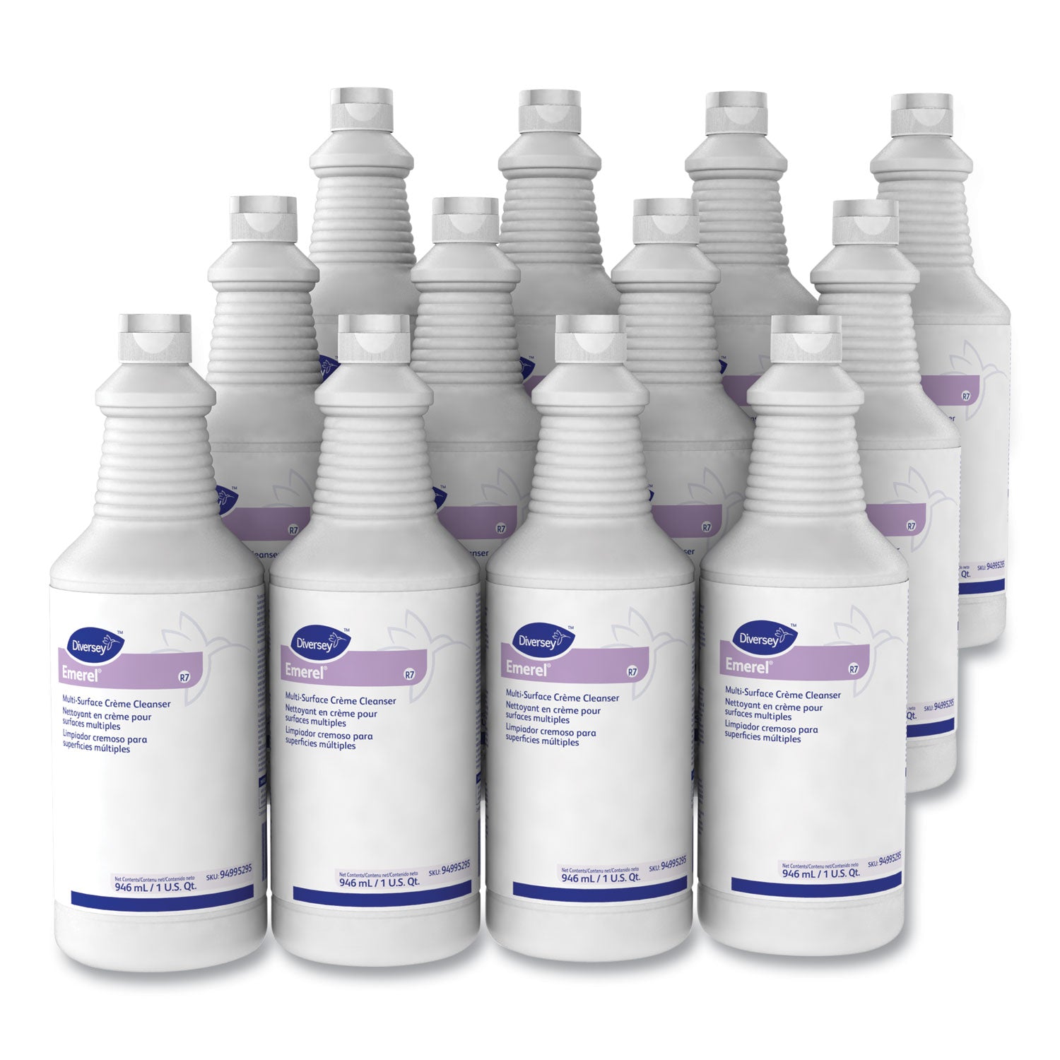 Ready-To-Use - 32 fl oz (1 quart) - Fresh Scent - Rinse-free - Off White - 12 / Carton